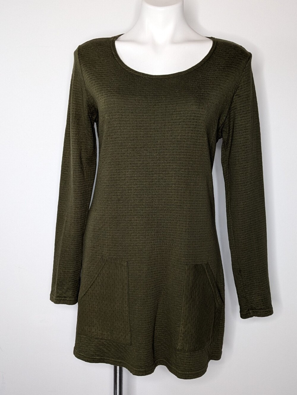 Cut Loose Green Long Sleeve Cotton Blend Dress XS